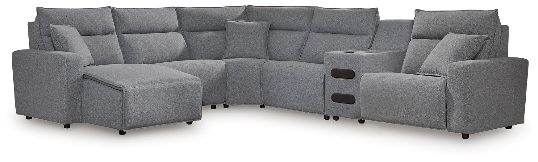 ModMax II Reclining Sectional with Chaise and Audio Console - Bill's Discount Center (Bradenton, FL)