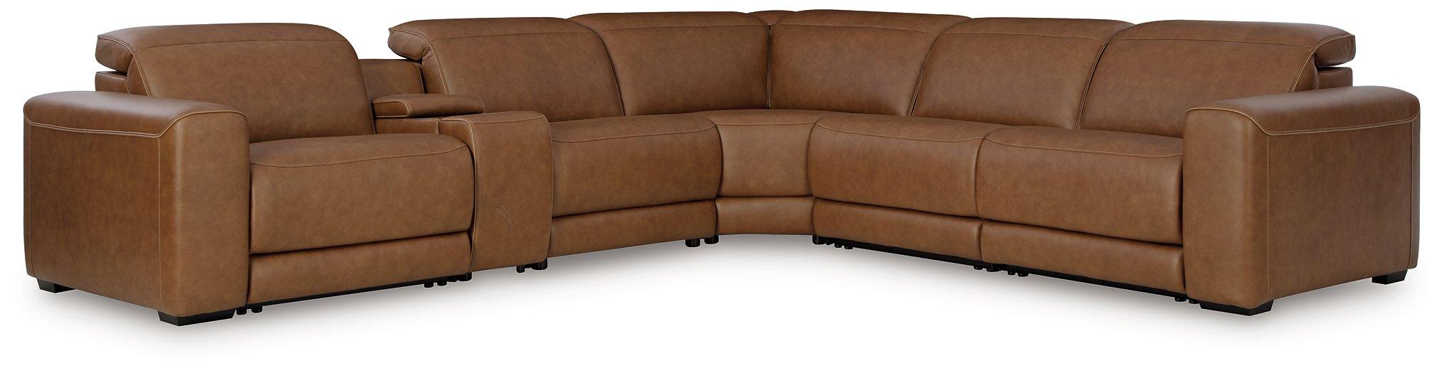 Magic Man Power Reclining Sectional with Console - Bill's Discount Center (Bradenton, FL)