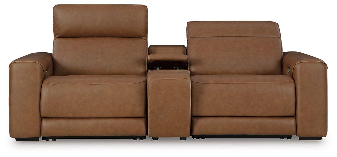 Magic Man Power Reclining Sectional Loveseat with Console - Bill's Discount Center (Bradenton, FL)