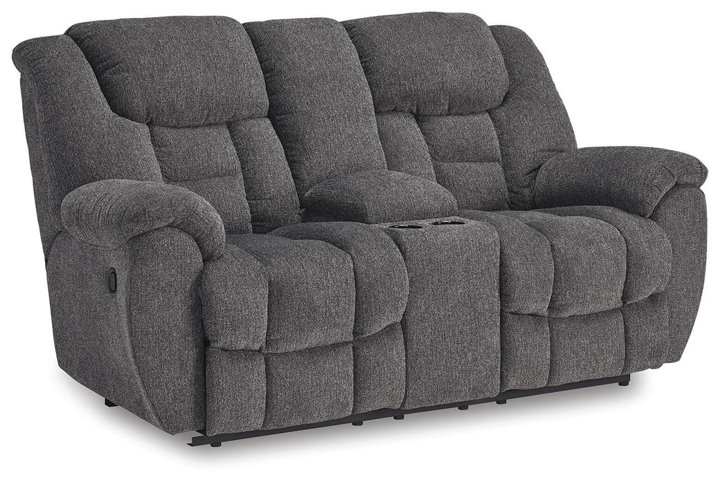 Foreside Reclining Loveseat with Console - Bill's Discount Center (Bradenton, FL)
