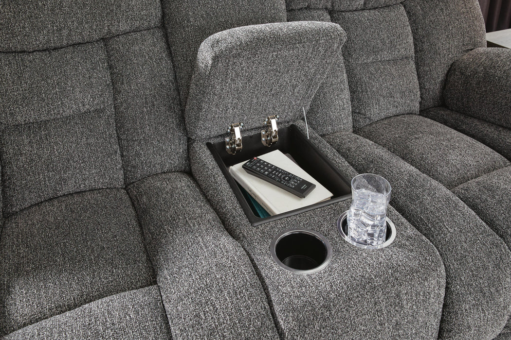 Foreside Reclining Loveseat with Console - Bill's Discount Center (Bradenton, FL)