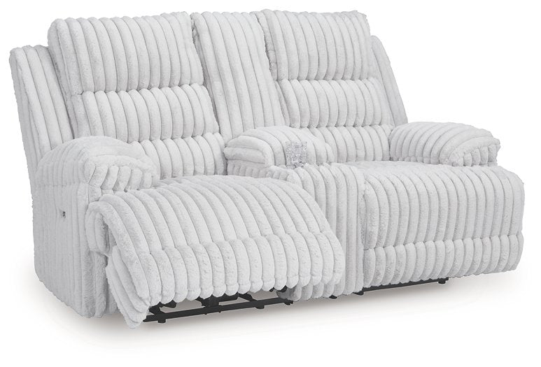Rhines Falls Power Reclining Loveseat with Console - Bill's Discount Center (Bradenton, FL)