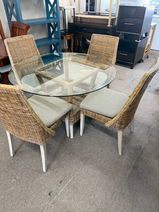 Used Glass Table with 4 Chairs
