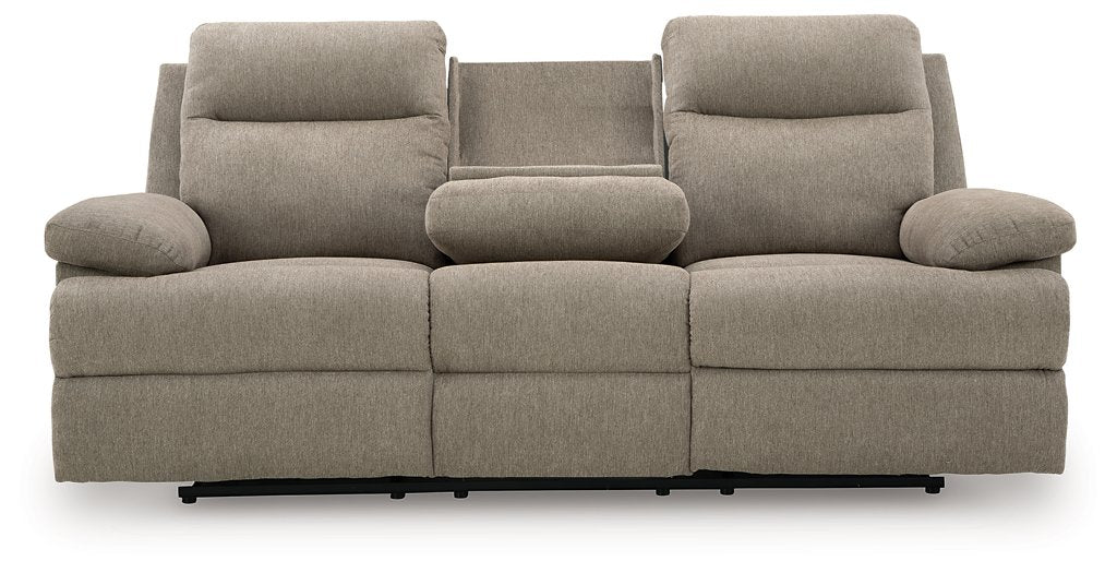Side-Swipe Reclining Sofa with Drop Down Table - Bill's Discount Center (Bradenton, FL)