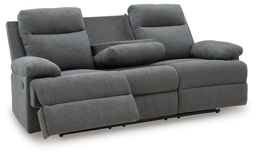 Side-Swipe Reclining Sofa with Drop Down Table - Bill's Discount Center (Bradenton, FL)