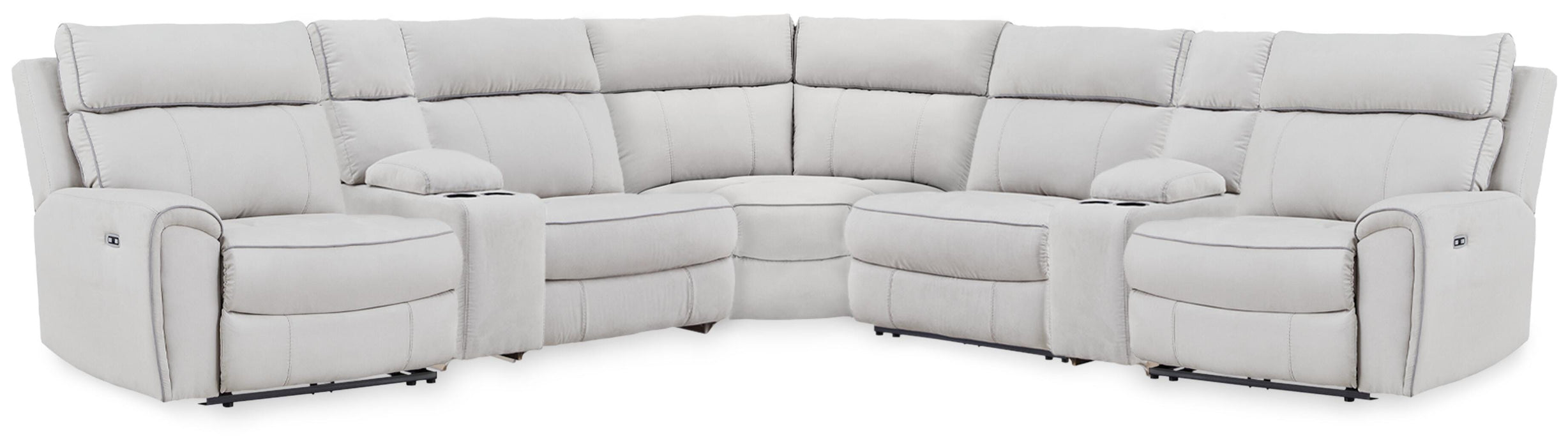 Social Pointe Reclining Sectional with Storage Consoles - Bill's Discount Center (Bradenton, FL)
