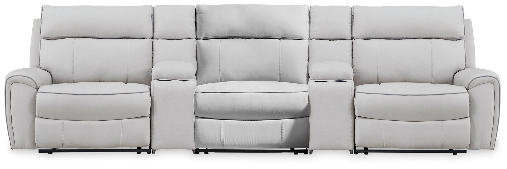 Social Pointe Reclining Sectional with Storage Consoles - Bill's Discount Center (Bradenton, FL)