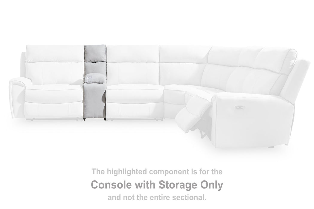Social Pointe Reclining Sectional with Storage Console - Bill's Discount Center (Bradenton, FL)