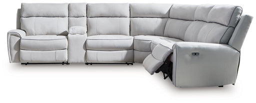 Social Pointe Reclining Sectional with Storage Console - Bill's Discount Center (Bradenton, FL)