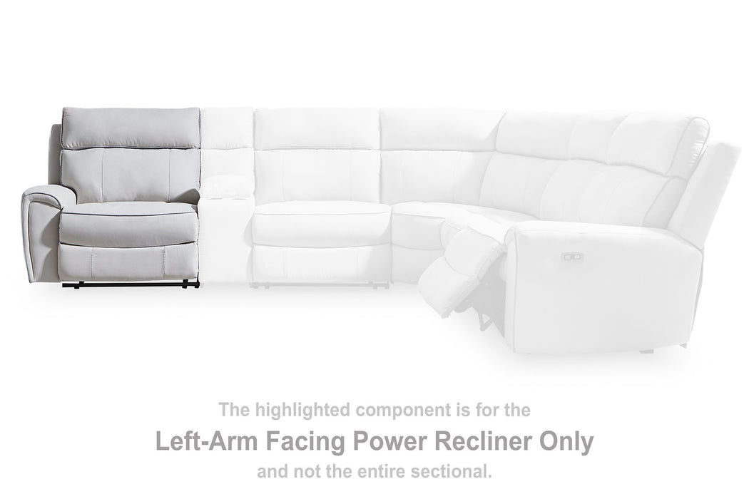 Social Pointe Reclining Sectional with Storage Console - Bill's Discount Center (Bradenton, FL)