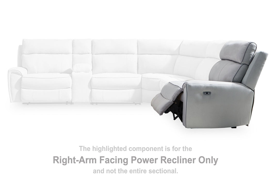 Social Pointe Reclining Sectional with Storage Console - Bill's Discount Center (Bradenton, FL)