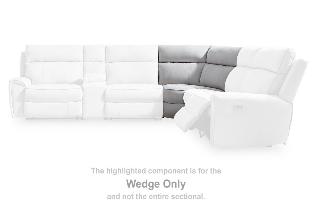 Social Pointe Reclining Sectional with Storage Console - Bill's Discount Center (Bradenton, FL)