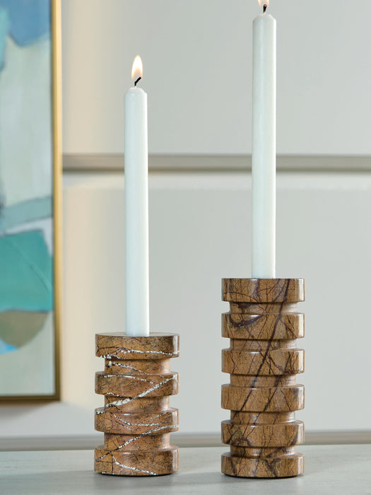 Emsleyfield Candle Holder Set (Set of 2) - Bill's Discount Center (Bradenton, FL)