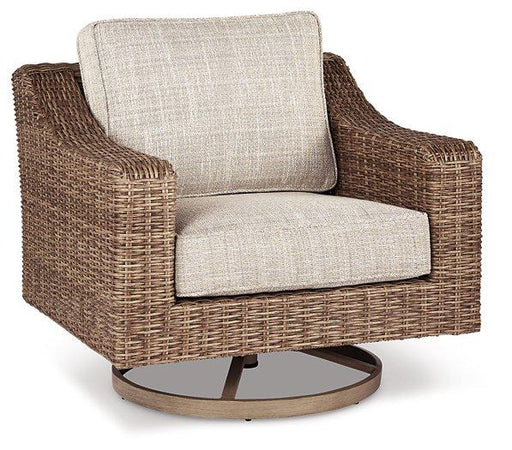 Beachcroft Outdoor Swivel Lounge with Cushion - Bill's Discount Center (Bradenton, FL)