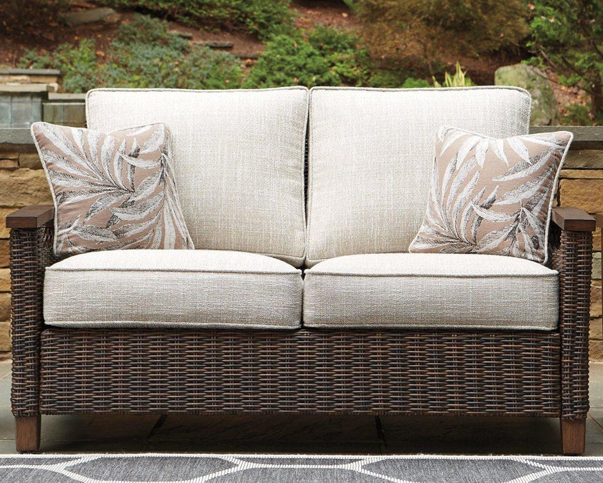 Paradise Trail Outdoor Loveseat, Lounge Chairs and Fire Pit Table - Bill's Discount Center (Bradenton, FL)