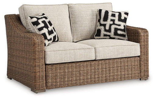 Beachcroft Outdoor Loveseat with Cushion - Bill's Discount Center (Bradenton, FL)