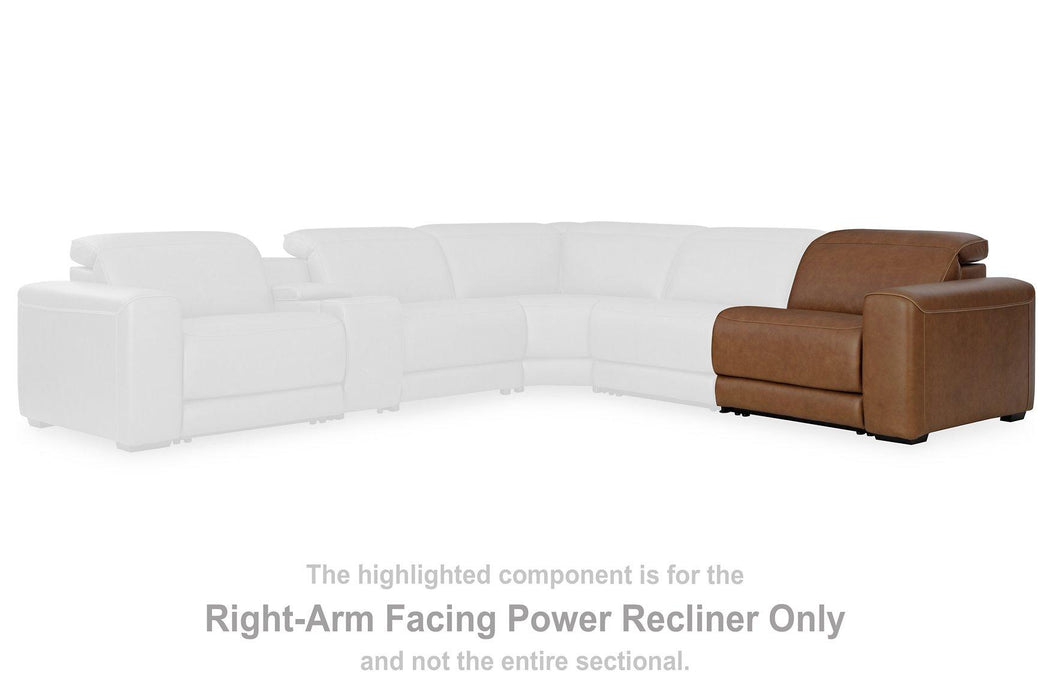 Magic Man Power Reclining Sectional with Console - Bill's Discount Center (Bradenton, FL)