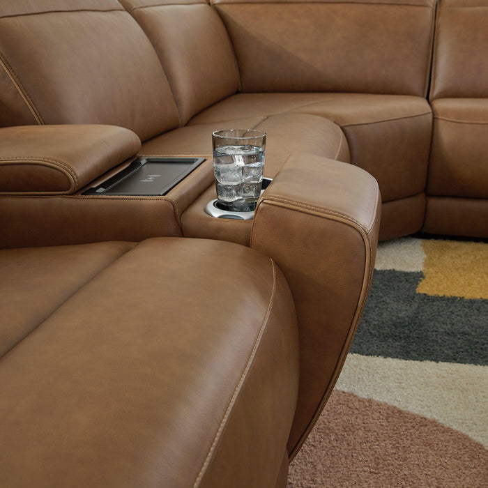 Magic Man Power Reclining Sectional with Console - Bill's Discount Center (Bradenton, FL)