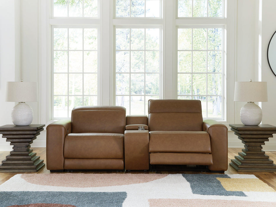 Magic Man Power Reclining Sectional Loveseat with Console - Bill's Discount Center (Bradenton, FL)