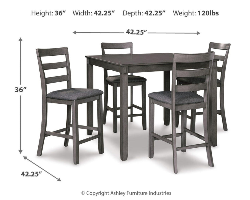 Bridson Counter Height Dining Table and Bar Stools (Set of 5) - Bill's Discount Center (Bradenton, FL)