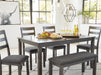 Bridson Dining Table and Chairs with Bench (Set of 6) - Bill's Discount Center (Bradenton, FL)