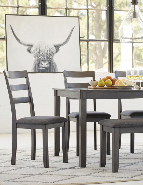 Bridson Dining Table and Chairs with Bench (Set of 6) - Bill's Discount Center (Bradenton, FL)