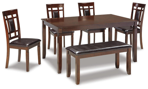Bennox Dining Table and Chairs with Bench (Set of 6) - Bill's Discount Center (Bradenton, FL)