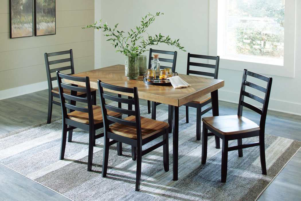 Blondon Dining Table and 6 Chairs (Set of 7) - Bill's Discount Center (Bradenton, FL)