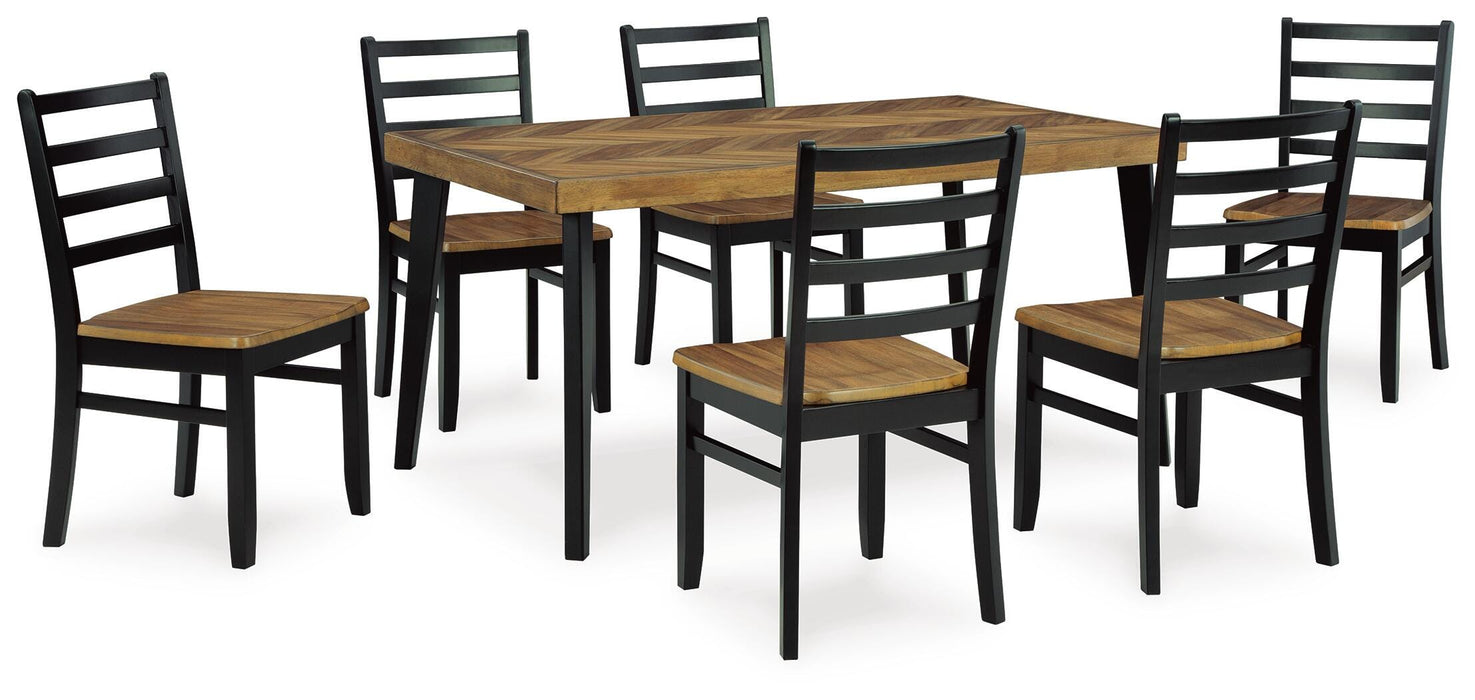 Blondon Dining Table and 6 Chairs (Set of 7) - Bill's Discount Center (Bradenton, FL)
