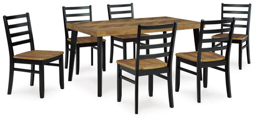 Blondon Dining Table and 6 Chairs (Set of 7) - Bill's Discount Center (Bradenton, FL)