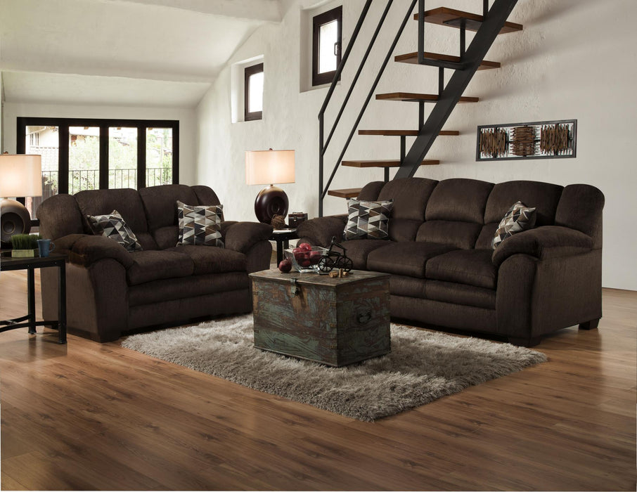 Osaka Chocolate Sofa and Loveseat 3550-01 - Bill's Discount Center (Bradenton, FL)