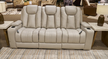 Elevate Edges Reclining Sofa with Drop Down Table - Bill's Discount Center (Bradenton, FL)