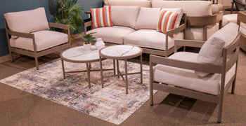 Bluff Trail Outdoor Love/Chairs/Tables Set (Set of 5) - Bill's Discount Center (Bradenton, FL)