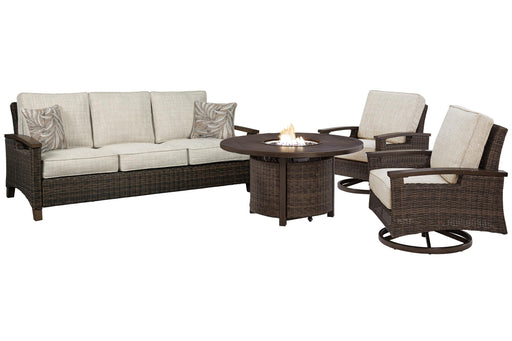 Paradise Trail Outdoor Sofa, Lounge Chairs and Fire Pit Table - Bill's Discount Center (Bradenton, FL)