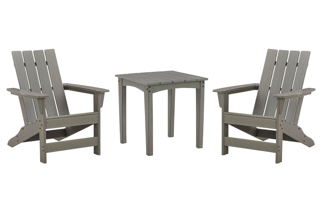 Visola Outdoor Adirondack Chair Set with End Table - Bill's Discount Center (Bradenton, FL)