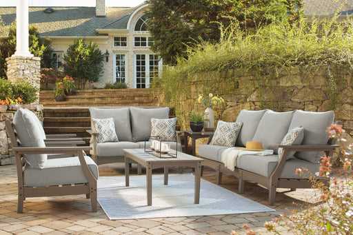 Visola Outdoor Sofa and Loveseat Set - Bill's Discount Center (Bradenton, FL)
