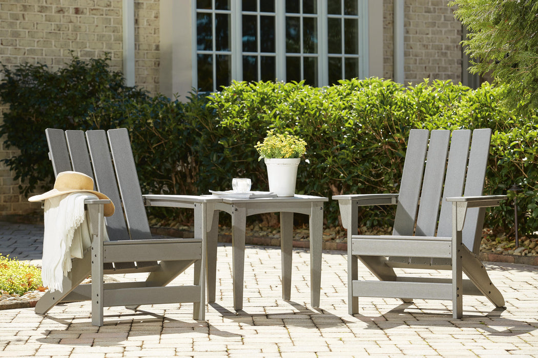 Visola Outdoor Adirondack Chair Set with End Table - Bill's Discount Center (Bradenton, FL)