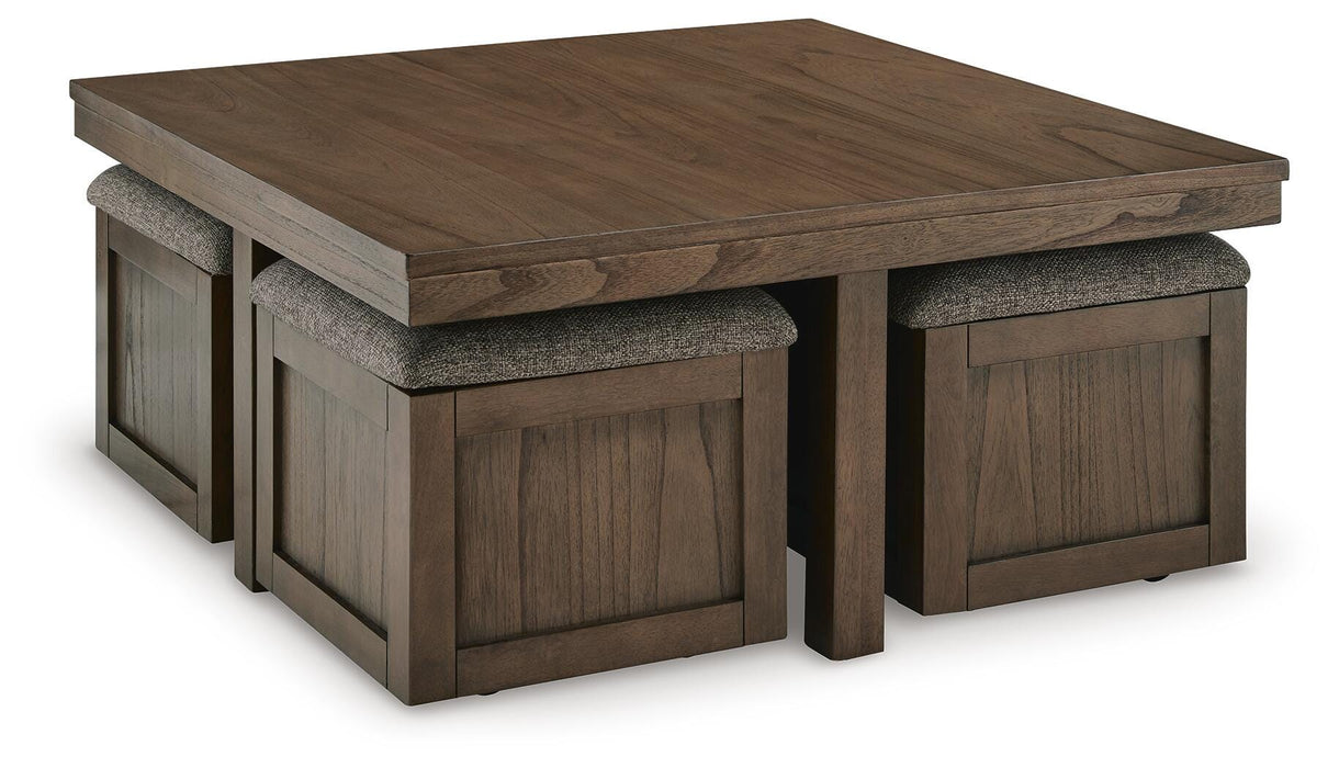 Boardernest Coffee Table with 4 Stools - Bill's Discount Center (Bradenton, FL)