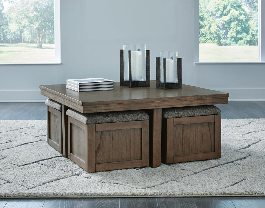 Boardernest Coffee Table with 4 Stools - Bill's Discount Center (Bradenton, FL)