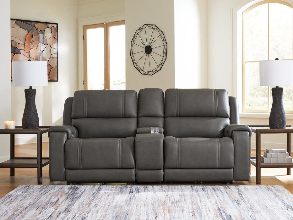 5Z - Pittson Power Reclining Sectional Loveseat with Console - Bill's Discount Center (Bradenton, FL)