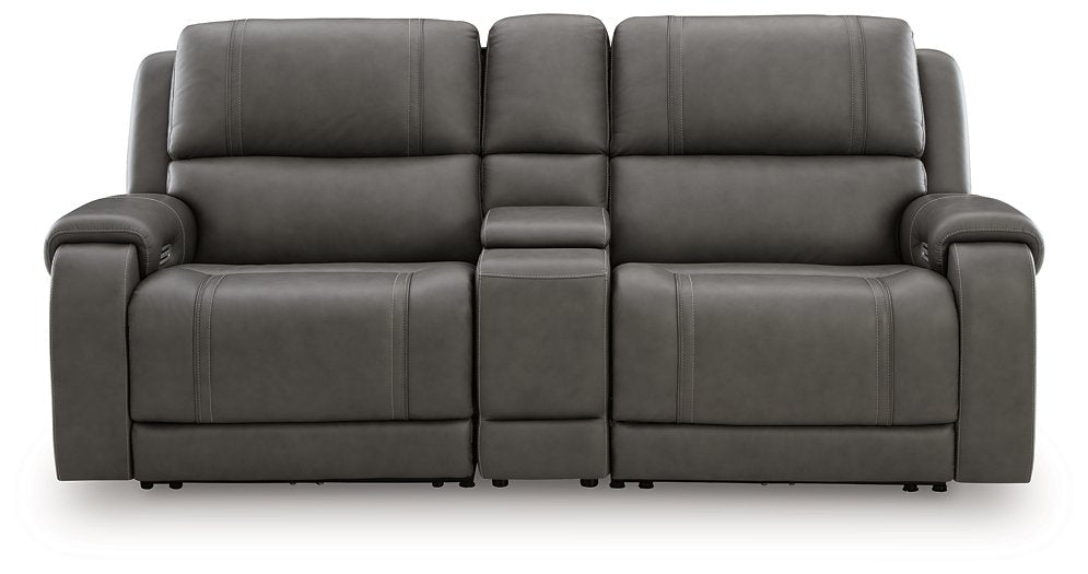 5Z - Pittson Power Reclining Sectional Loveseat with Console - Bill's Discount Center (Bradenton, FL)