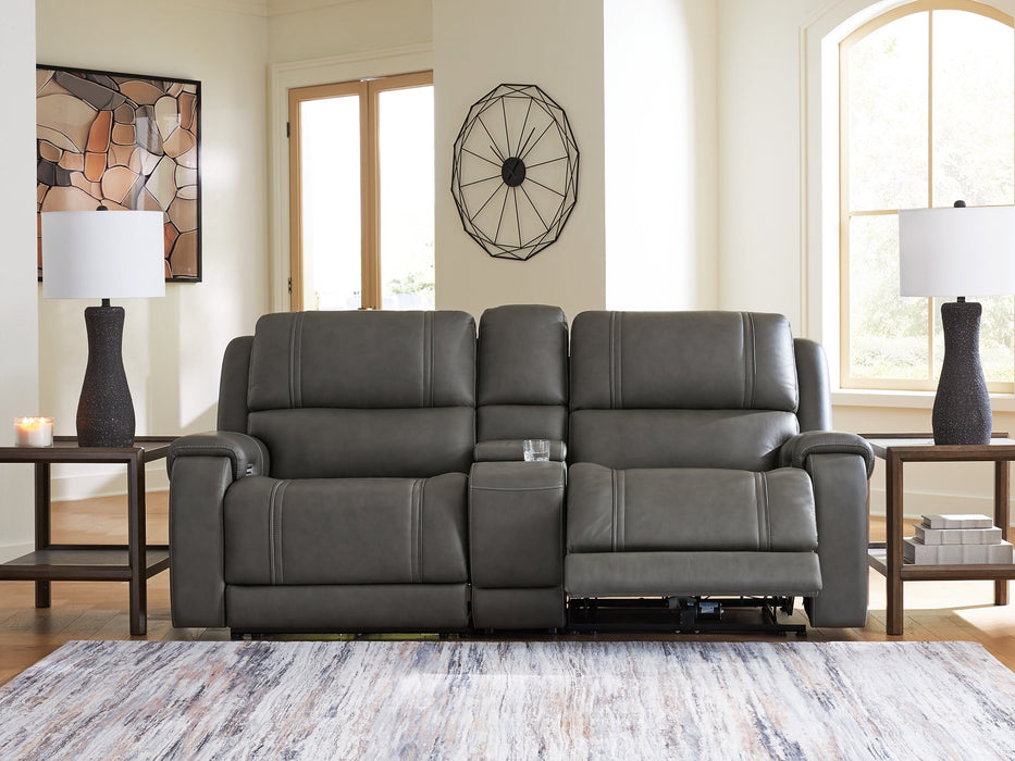 5Z - Pittson Power Reclining Sectional Loveseat with Console - Bill's Discount Center (Bradenton, FL)