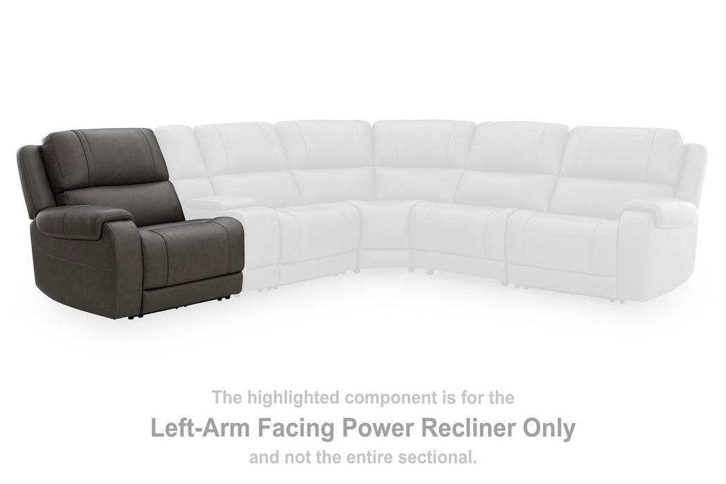 5Z - Pittson Power Reclining Sectional Loveseat with Console - Bill's Discount Center (Bradenton, FL)
