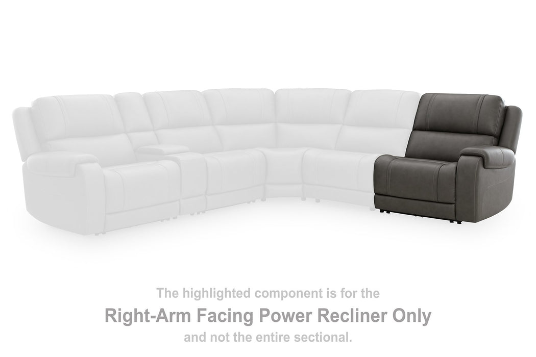 5Z - Pittson Power Reclining Sectional Loveseat with Console - Bill's Discount Center (Bradenton, FL)