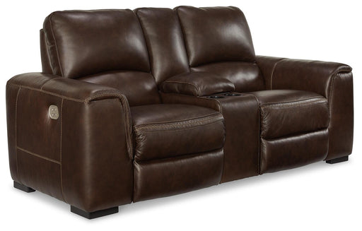 Alessandro Power Reclining Loveseat with Console - Bill's Discount Center (Bradenton, FL)